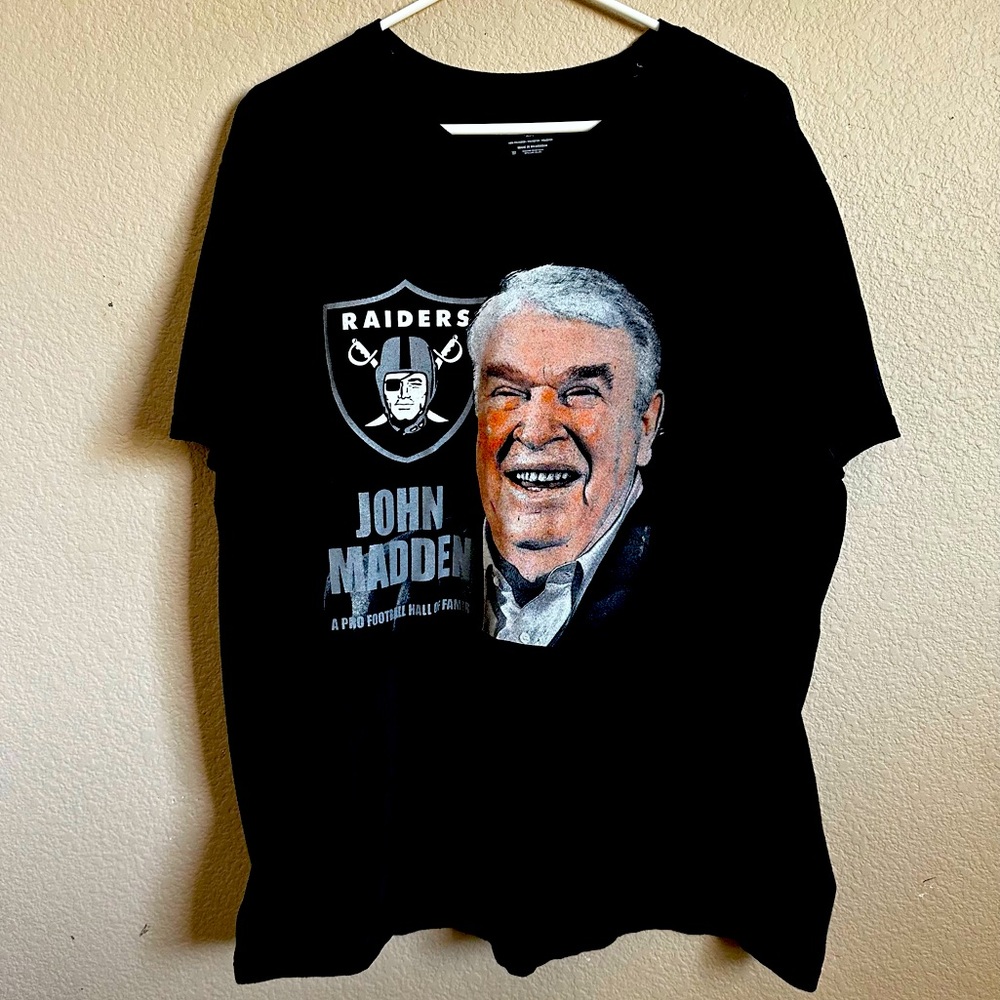 Raiders John Madden Football tribute 2XL shirt